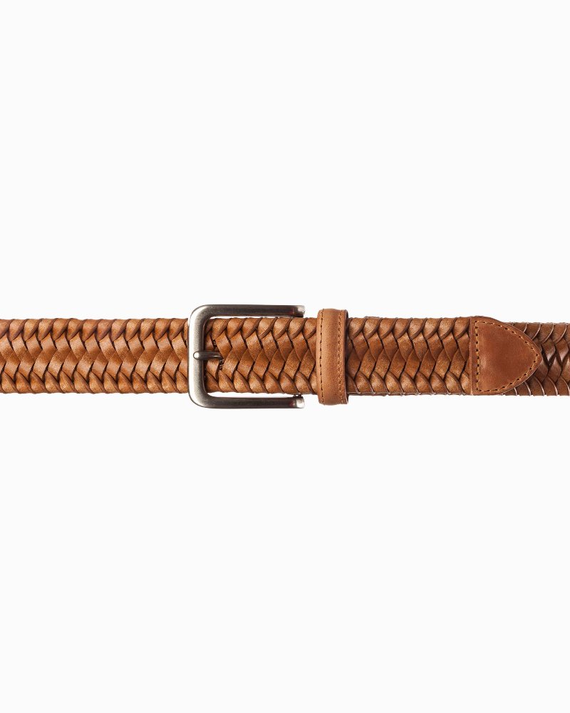 Tommy Bahama | Braided Leather Stretch Belt / Tan
