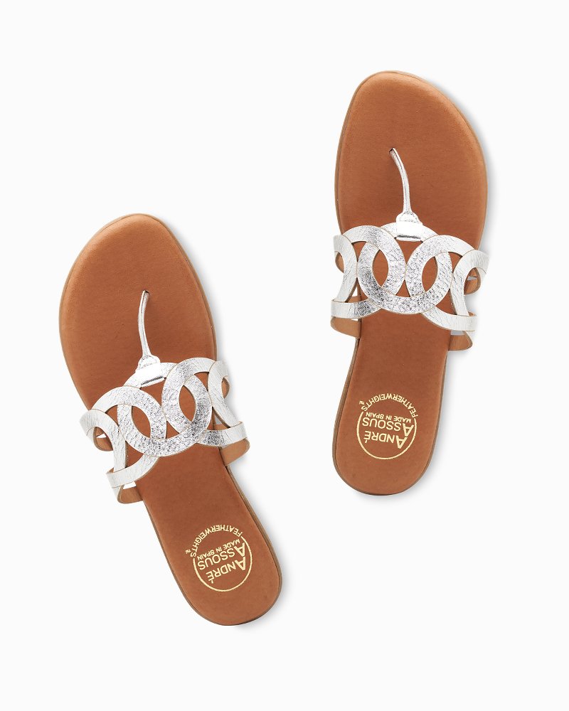 Tommy Bahama | André Assous Nature Featherweights™ Metallic Sandals / Silver