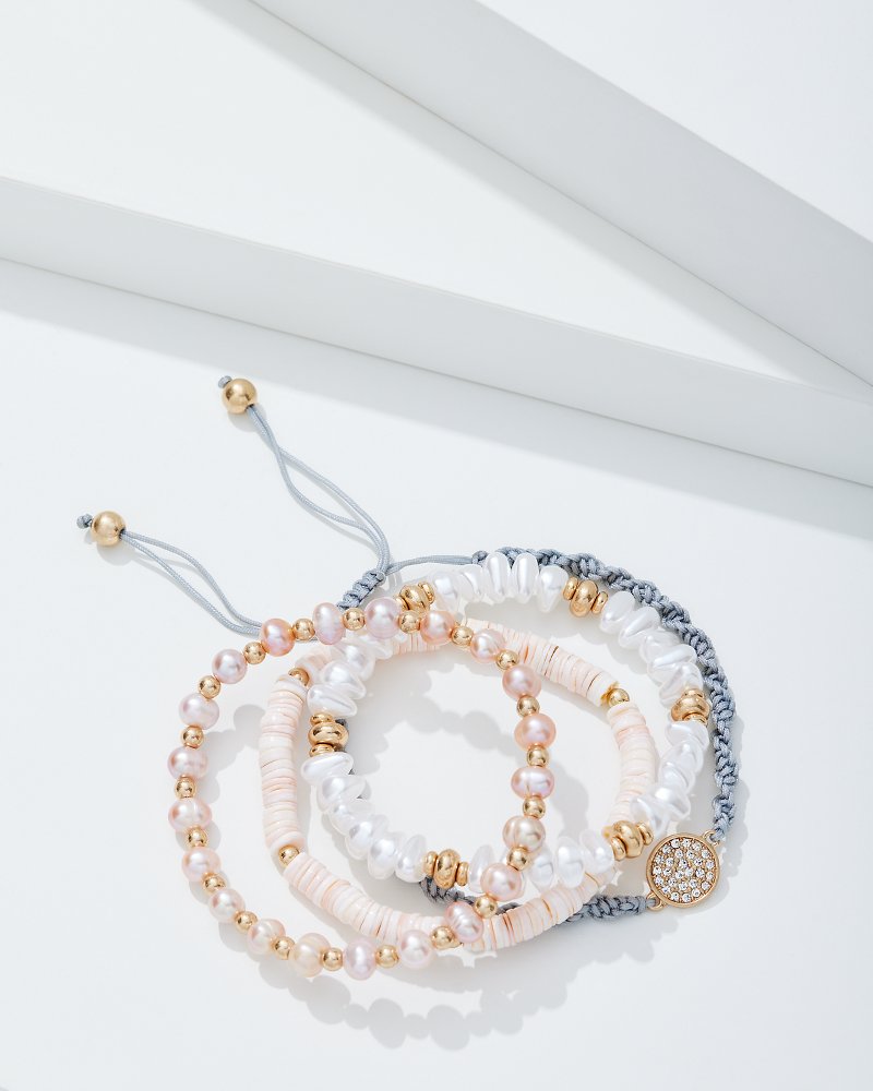 Tommy Bahama | Sanibel Island Heishi and Pearl Bracelet Set / Gold