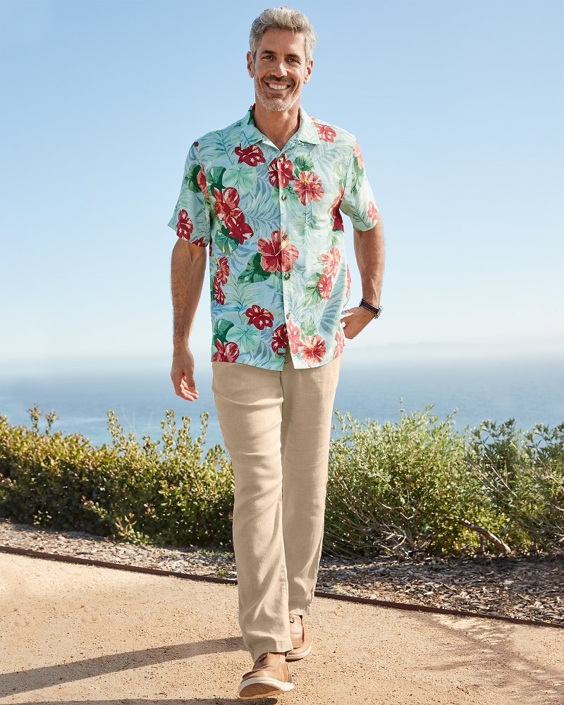 Tommy Bahama | Big & Tall Beach Coast Linen-Blend Elastic-Waist Pants / Stone Khaki