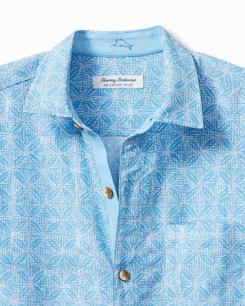 Tommy Bahama | Big & Tall Coconut Point Fleur De Geo IslandZone® Camp Shirt / Chambray Blue