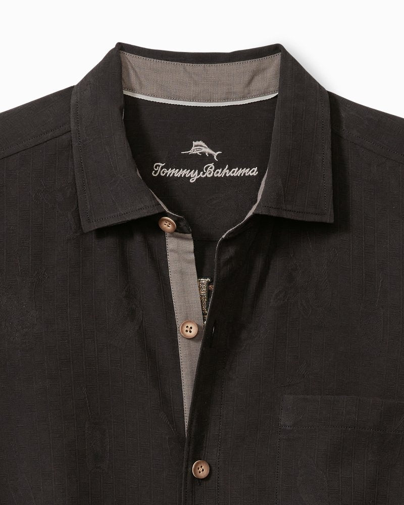 Tommy Bahama | Big & Tall Call Me Old Fashioned Silk Camp Shirt / Black