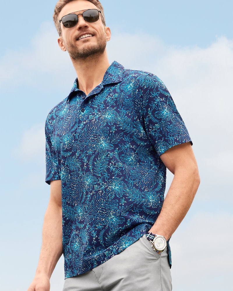 Tommy Bahama | Big & Tall Bahama Coast Azul Burst IslandZone® Polo / Bering Blue