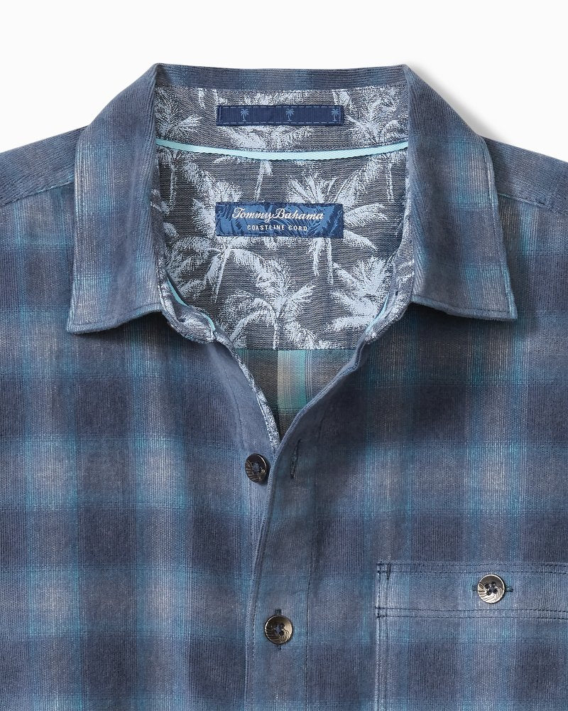 Tommy Bahama | Big & Tall Coastline Cord Stretch Ombré Check Shirt / Dockside Blue