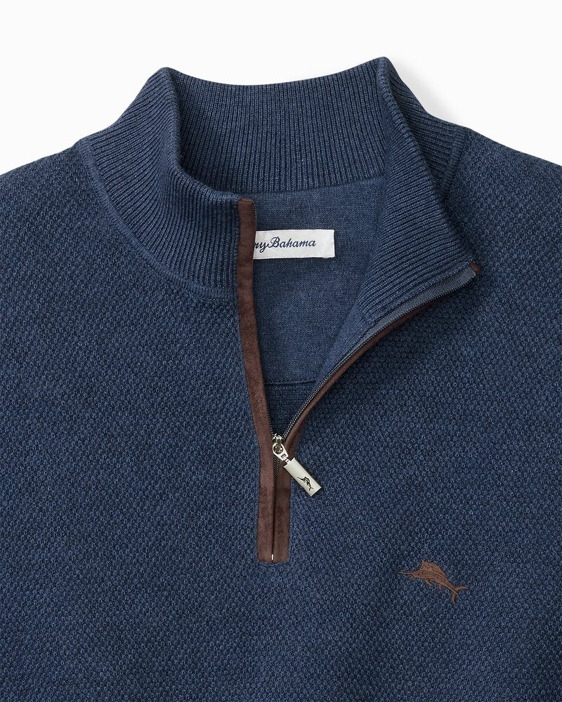 Tommy Bahama | Big & Tall Marlin Luxe Half-Zip Sweater / Dockside Blue Heather