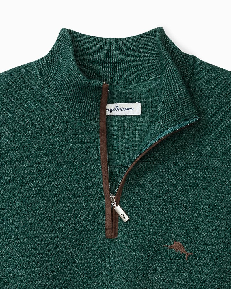 Tommy Bahama | Big & Tall Marlin Luxe Half-Zip Sweater / Seaway Heather