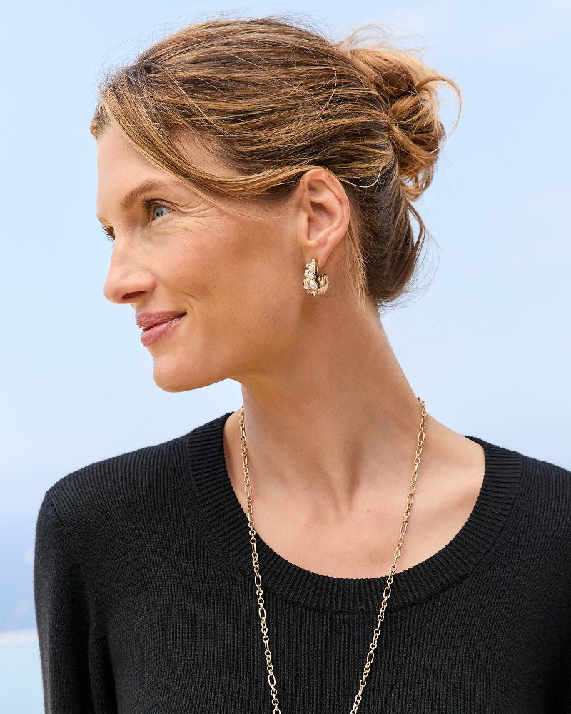 Tommy Bahama | Tidal Treasure Mother of Pearl and Stone Chunky Hoops / Gold