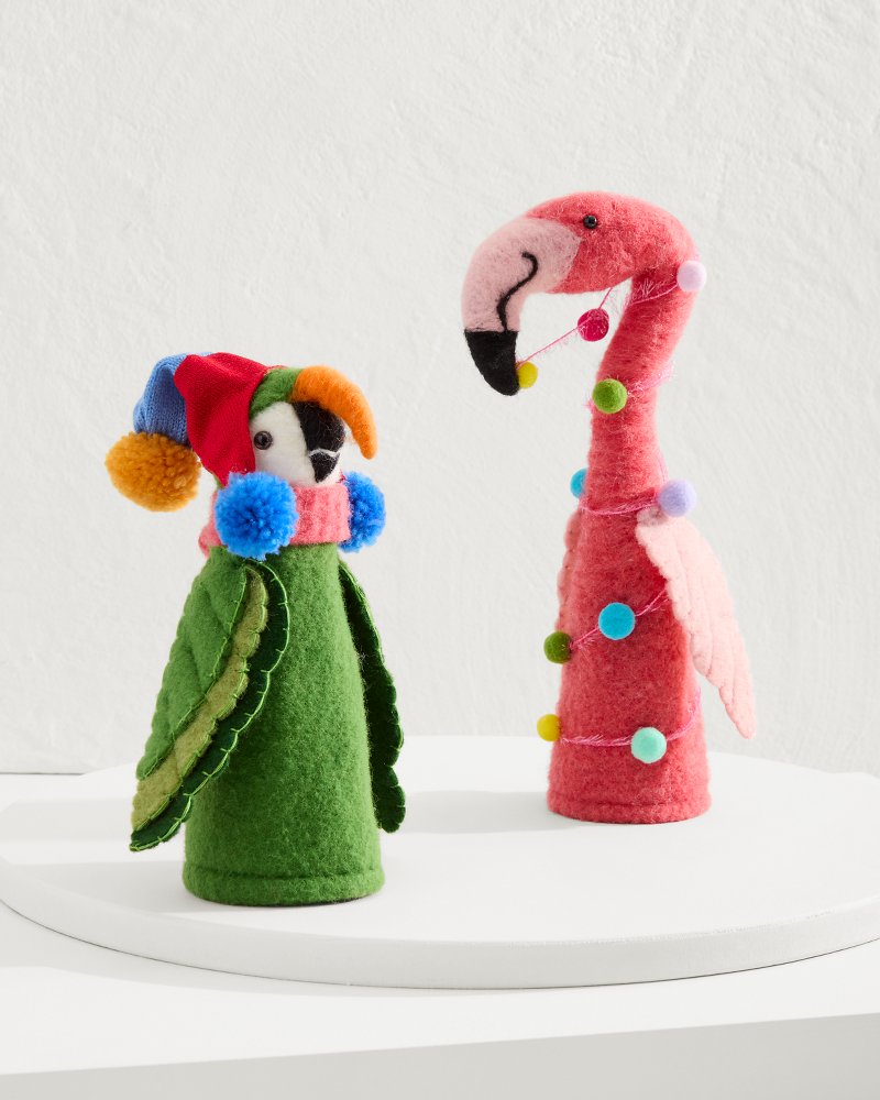 Tommy Bahama | Flamingo & Parrot Bottle Topper Set / Multicolor
