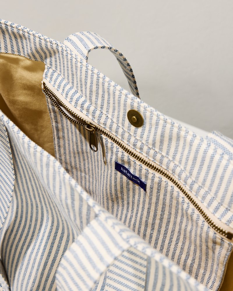 Tommy Bahama | Canvas Traveler Tote / Navy Stripe