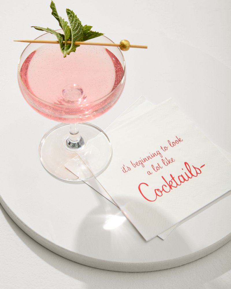 Tommy Bahama | Beginning to Look Like Cocktails Napkins / White