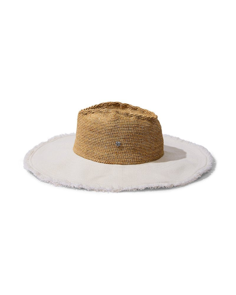 Tommy Bahama | Melissa Lux Fringe Raffia Hat / Natural/White/Silver