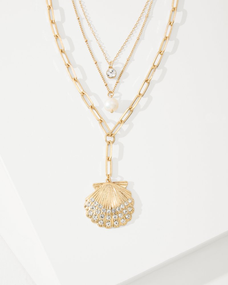 Tommy Bahama | Sanibel Island Layered Shell Pendant Necklace / Gold