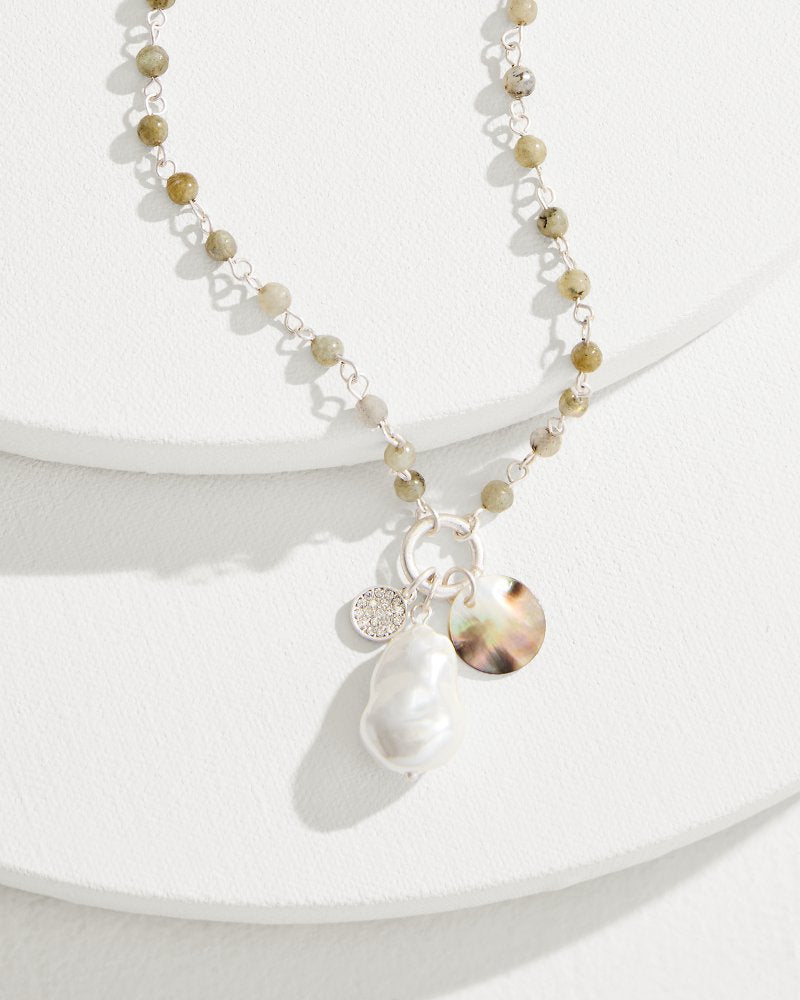Tommy Bahama | Marco Island Shell and Mother of Pearl Pendant Necklace / Silver