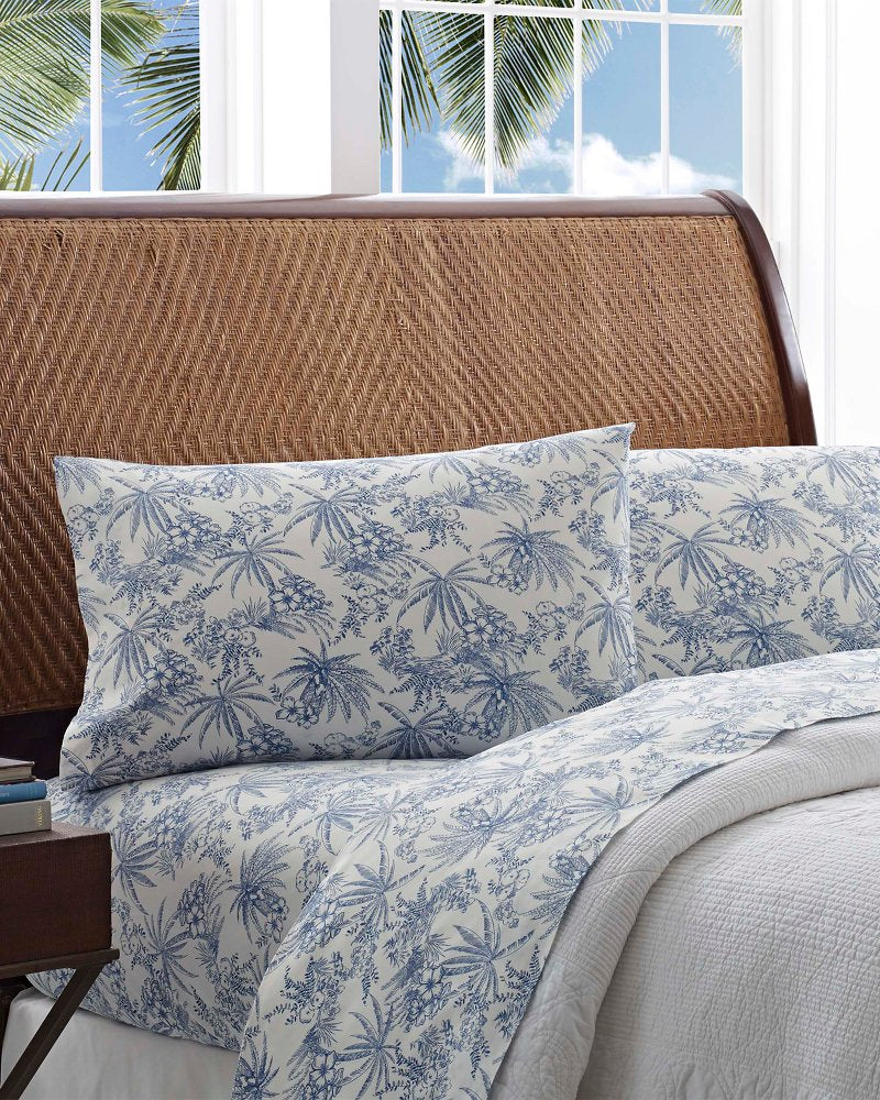 Tommy Bahama | Pen & Ink Palm Sheet Set, King / Blue