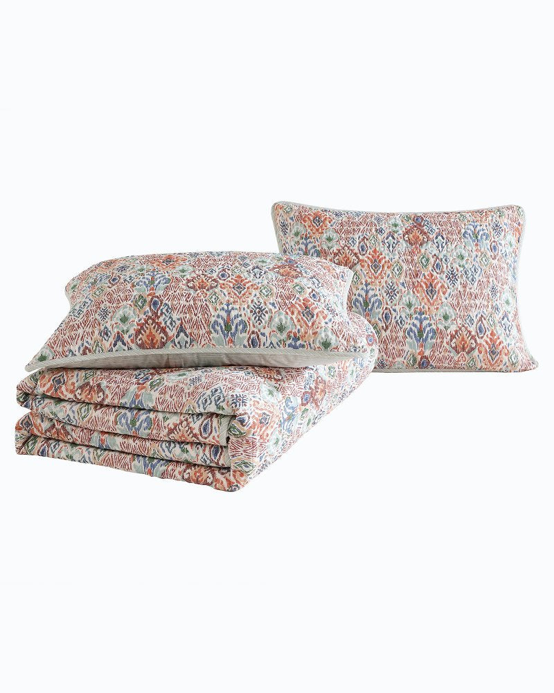 Tommy Bahama | Ikat Tropics Reversible 3-Piece Full/Queen Quilt Set / Multicolor