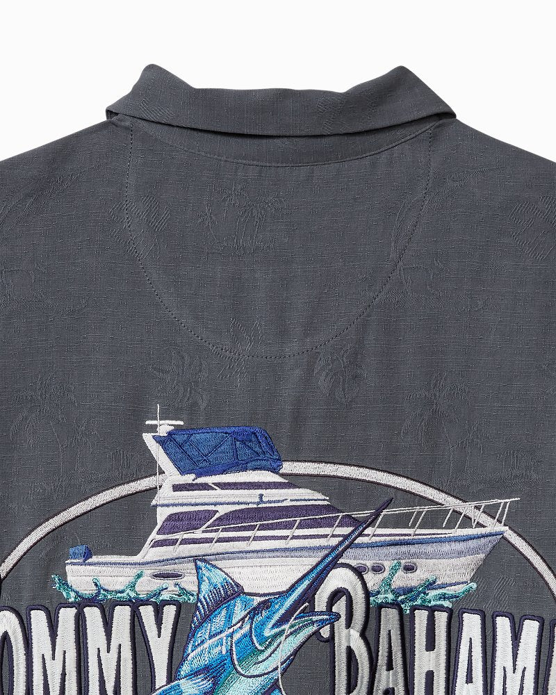 Tommy Bahama | A-fish-ianado Silk Camp Shirt / Dark Sterling