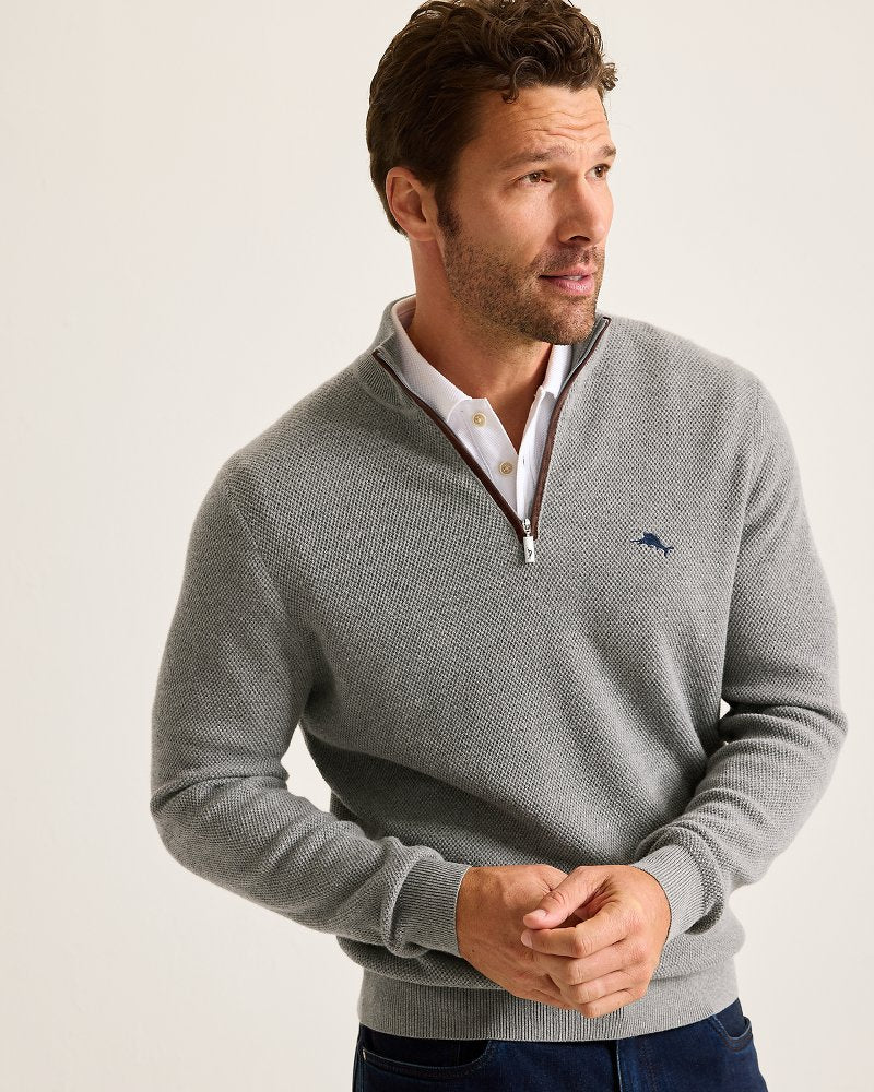Tommy Bahama | Marlin Luxe Half-Zip Sweater / Carbon Grey Heather