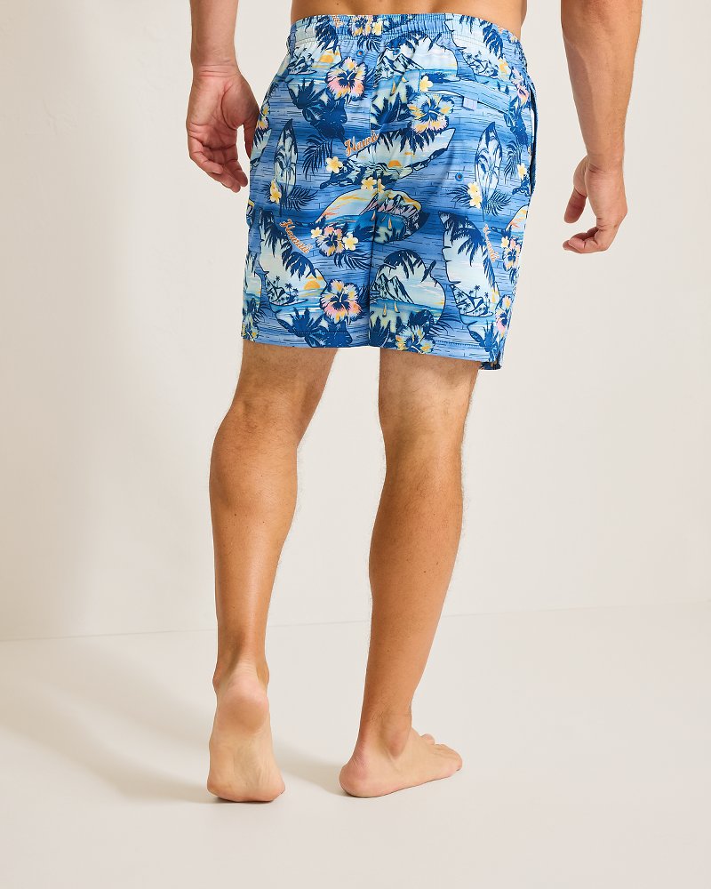 Tommy Bahama | Naples Ocean Echoes 6-Inch Swim Trunks / Pool Tile