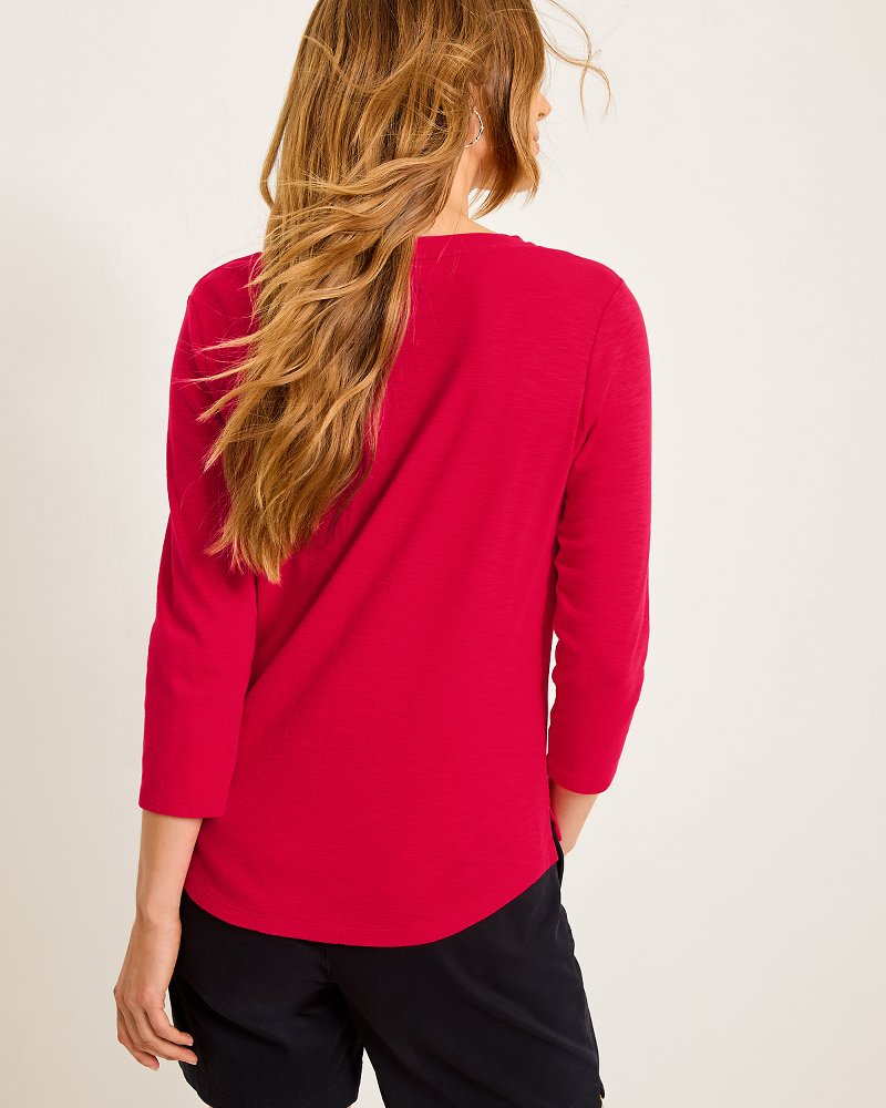Tommy Bahama | Ashby Isles Scoop-Neck 3/4-Sleeve T-Shirt / Tango Red