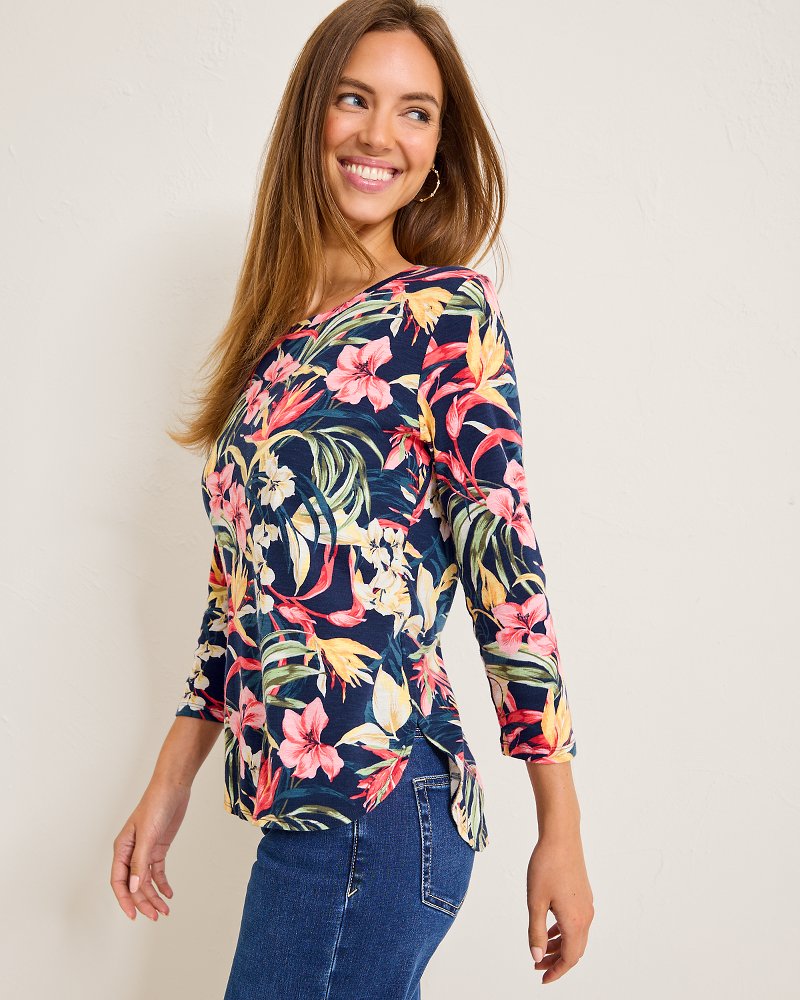 Tommy Bahama | Ashby Isles Flora Amora 3/4-Sleeve T-Shirt / Island Navy
