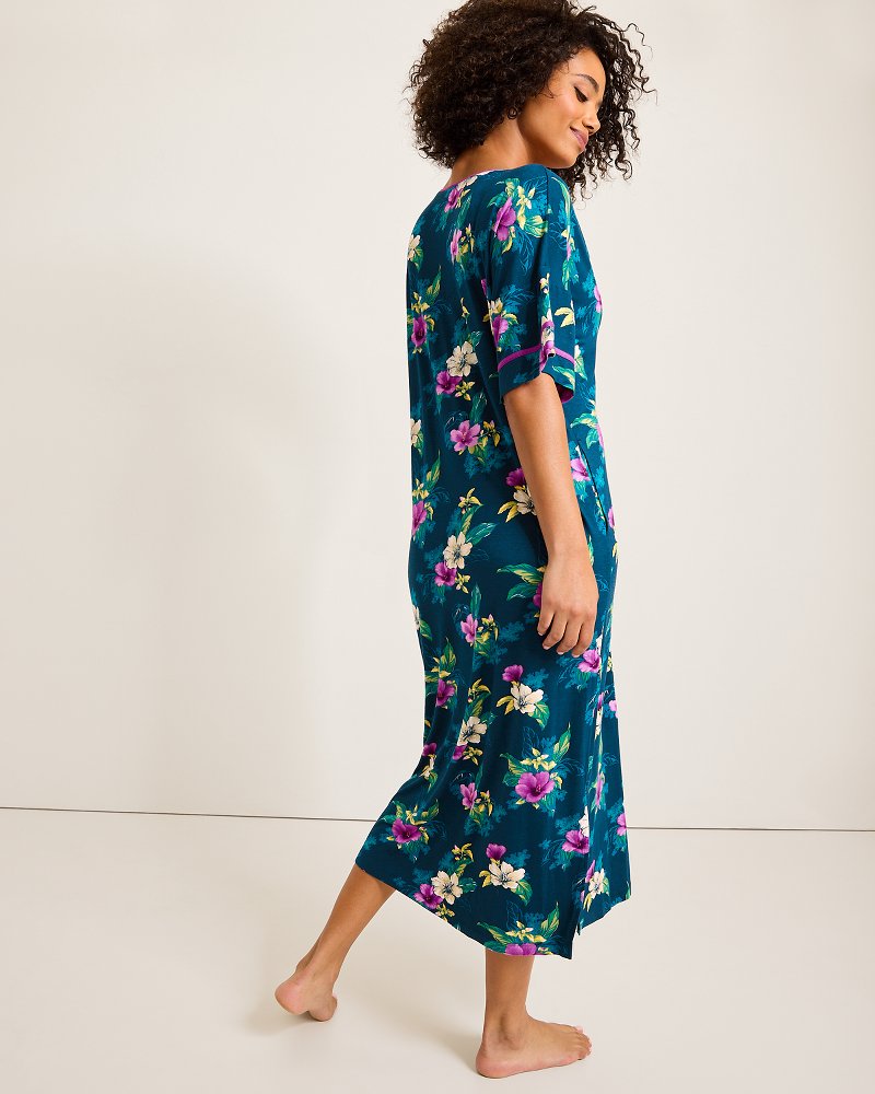 Tommy Bahama | Jersey Short-Sleeve Maxi Sleep Caftan / Summer Night