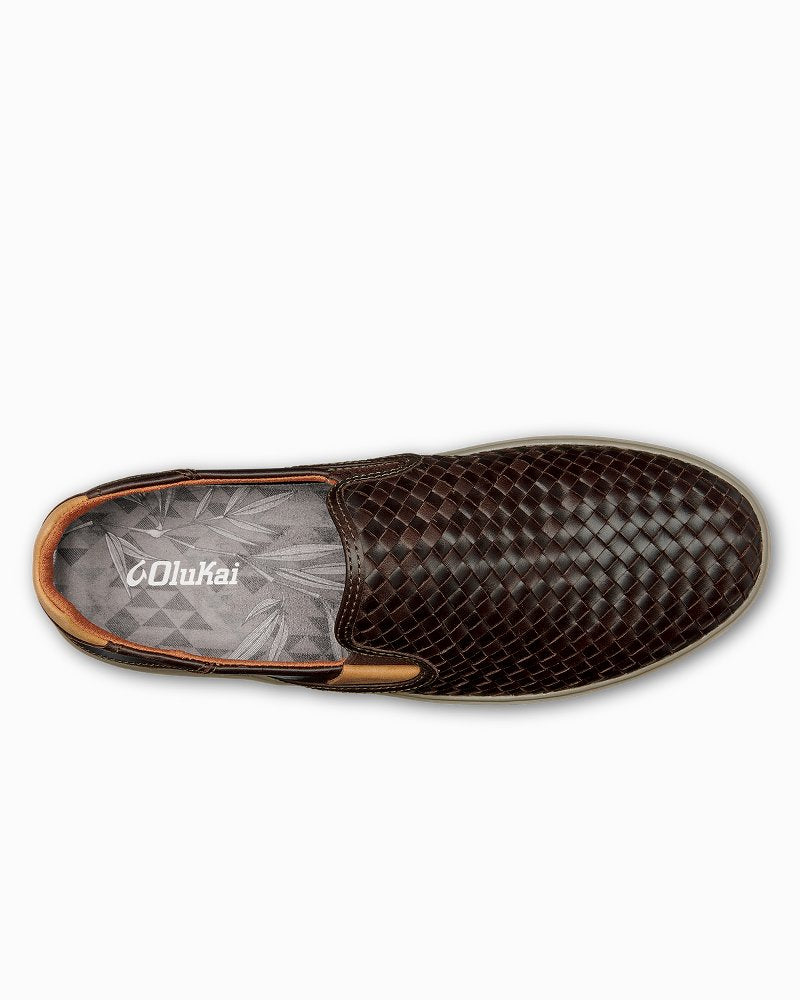 Tommy Bahama | OluKai® Lae'ahi Lauhala Slip-On Sneakers / Dark Wood