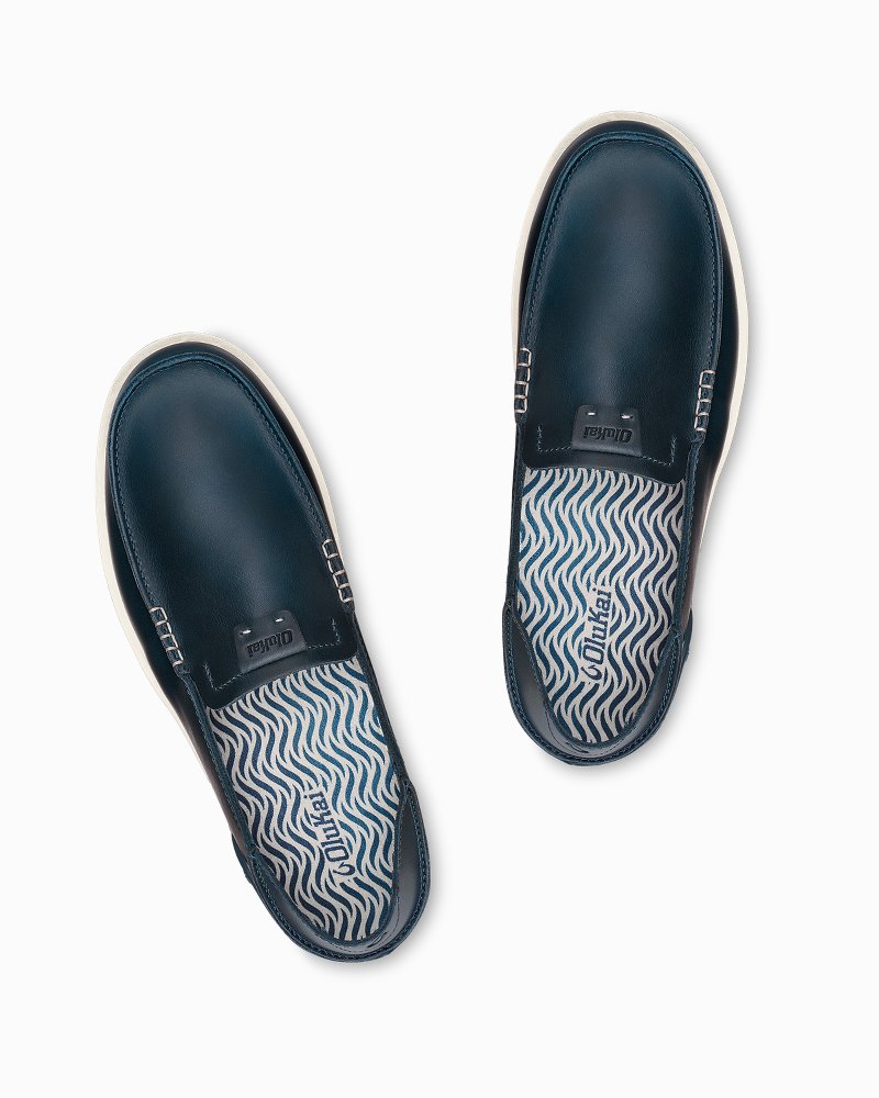 Tommy Bahama | OluKai® Kākaha Leather Slip-On Shoes / Lagoon