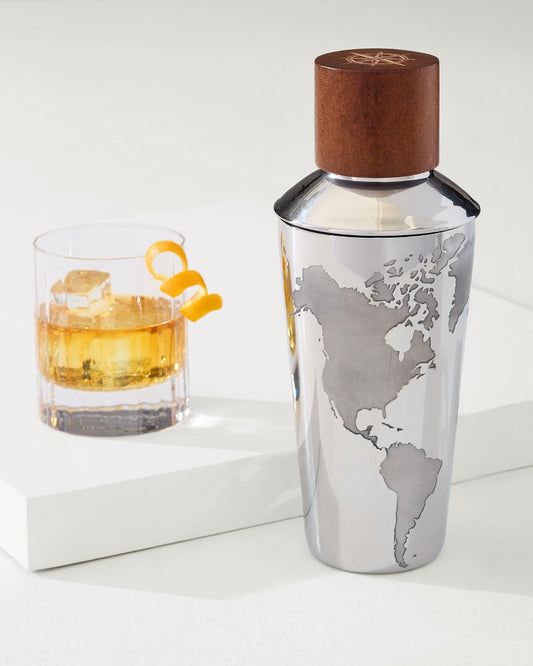 Tommy Bahama | Viski® Globe 3-Piece Cocktail Shaker / Silver