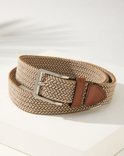 Tommy Bahama | Two-Tone Stretch Webbed Belt / Khaki