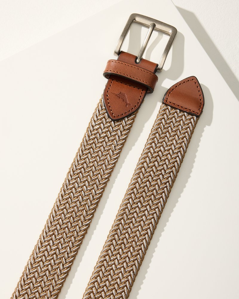 Tommy Bahama | Two-Tone Stretch Webbed Belt / Khaki