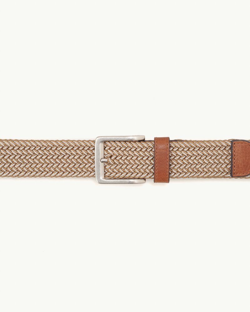Tommy Bahama | Two-Tone Stretch Webbed Belt / Khaki