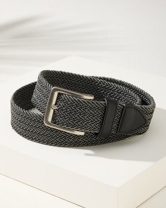 Tommy Bahama | Two-Tone Stretch Webbed Belt / Black