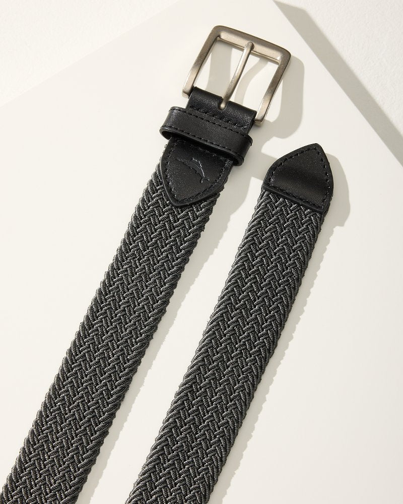 Tommy Bahama | Two-Tone Stretch Webbed Belt / Black