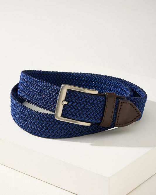 Tommy Bahama | Two-Tone Stretch Webbed Belt / Dark Navy