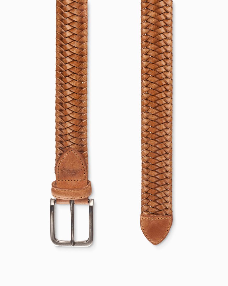 Tommy Bahama | Braided Leather Stretch Belt / Tan
