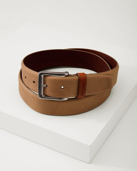 Tommy Bahama | Embossed Nubuck Belt / Khaki