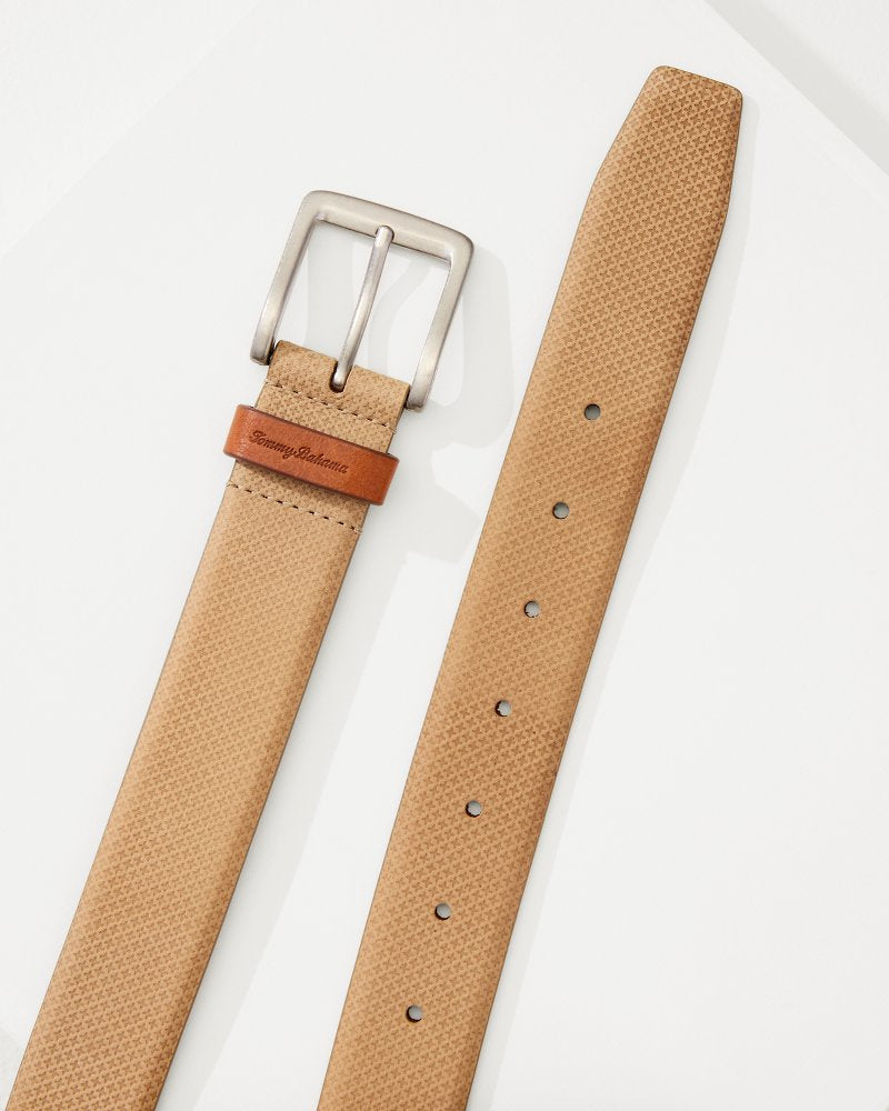 Tommy Bahama | Embossed Nubuck Belt / Khaki