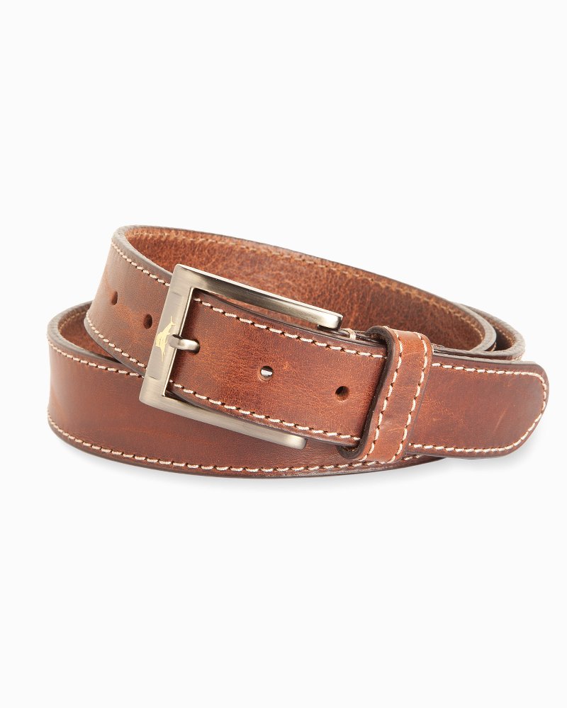 Tommy Bahama | Heavy Stitch Leather Belt / Brown
