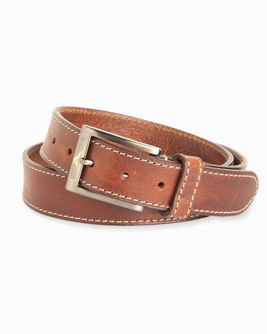 Tommy Bahama | Heavy Stitch Leather Belt / Brown