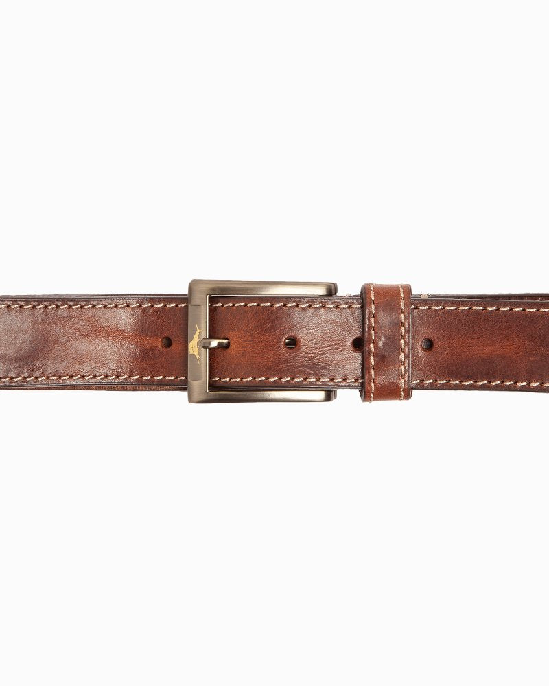 Tommy Bahama | Heavy Stitch Leather Belt / Brown