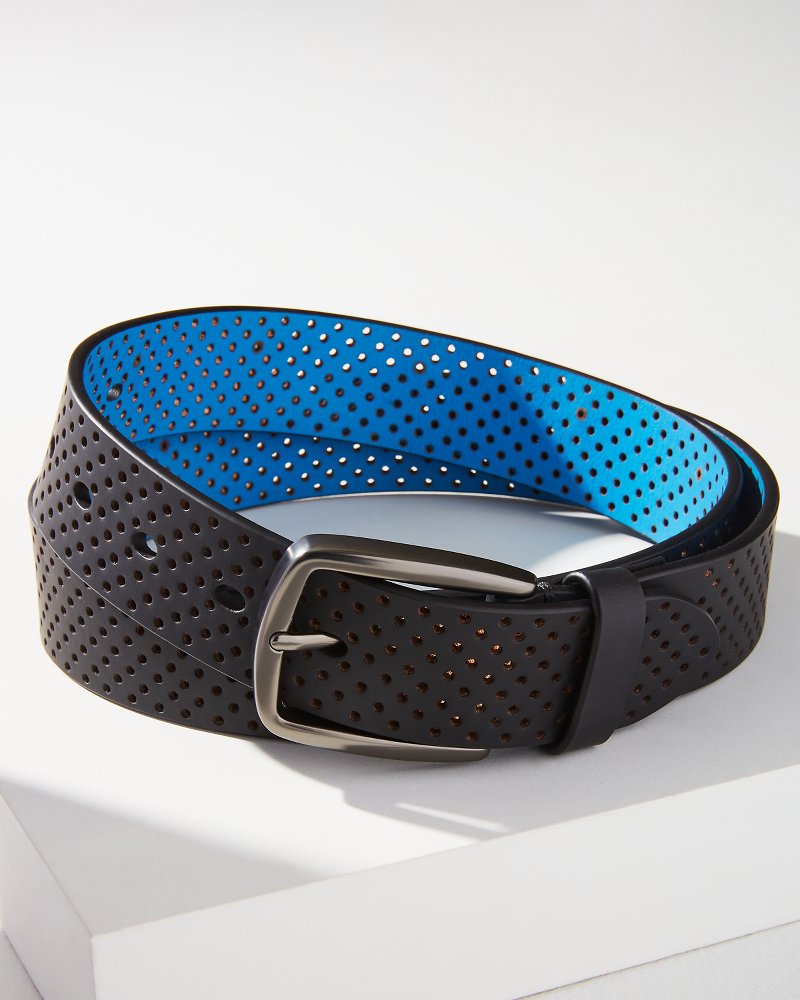 Tommy Bahama | Perforated Rubberized Performance Belt / Black