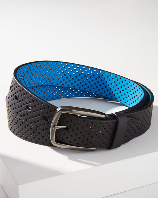 Tommy Bahama | Perforated Rubberized Performance Belt / Black