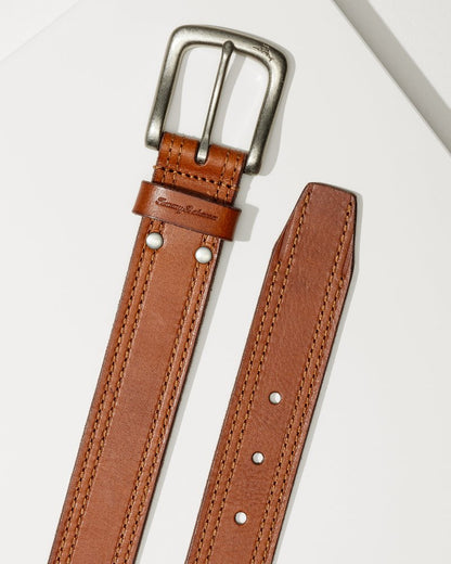 Tommy Bahama | Leather Top-Stitch Belt / Tan