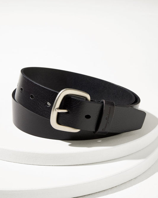 Tommy Bahama | Raw Edge Leather Belt / Black