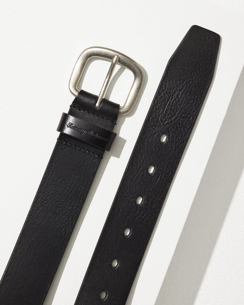 Tommy Bahama | Raw Edge Leather Belt / Black