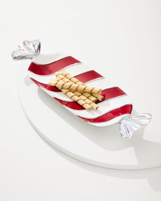 Tommy Bahama | Peppermint Candy Dish / Red/White