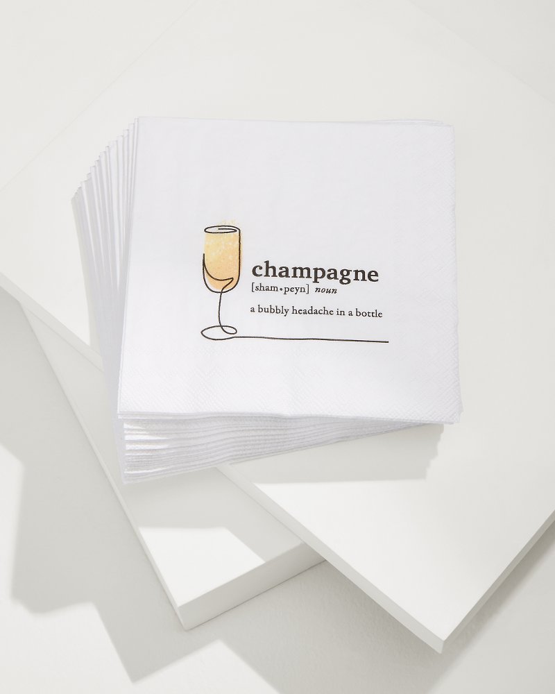 Tommy Bahama | Champagne Cocktail Napkins / White