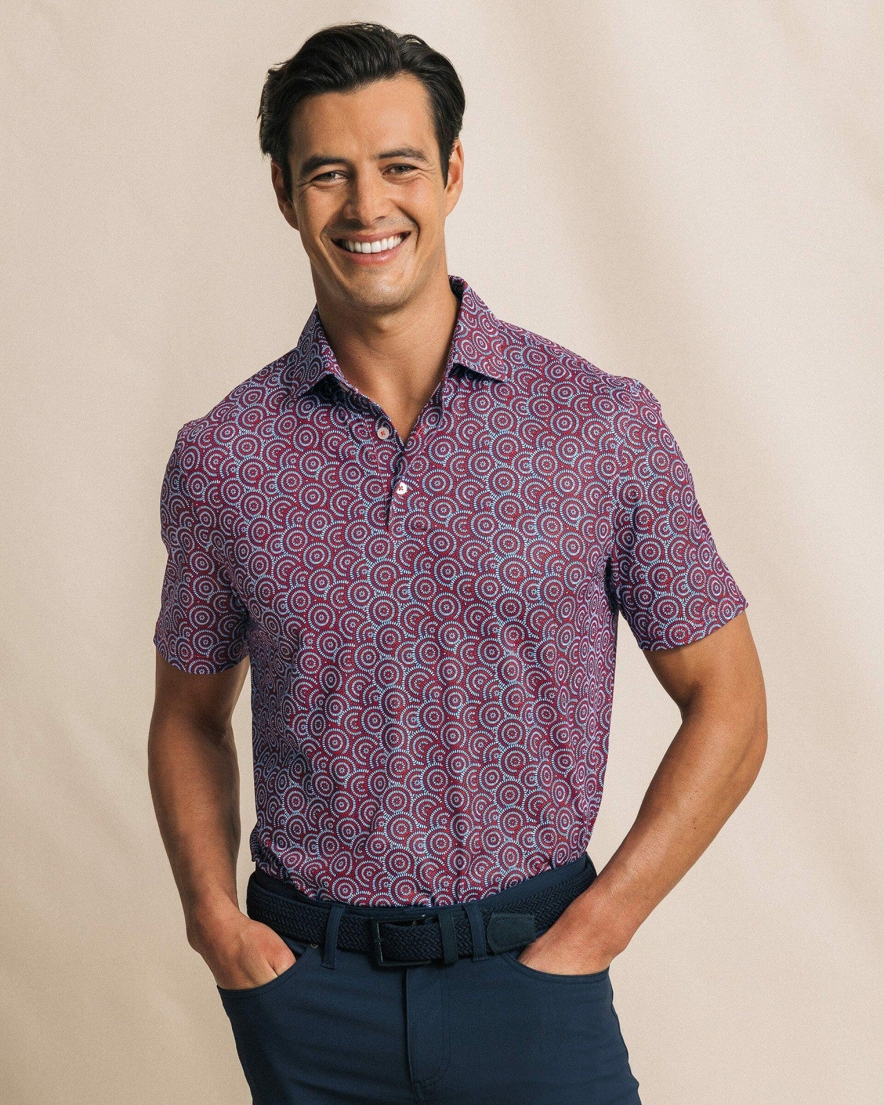 Southern Tide Driver Fireworks Printed Polo For Men