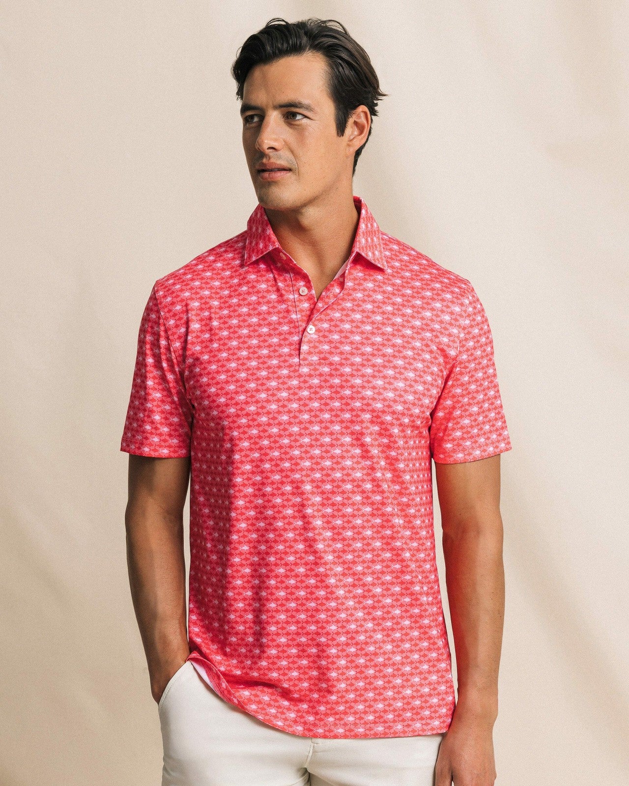 Southern Tide Driver Fintastic Frenzy Printed Polo For Men