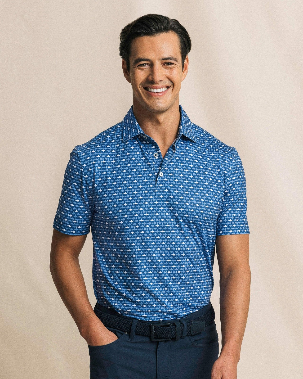Southern Tide Driver Fintastic Frenzy Printed Polo For Men